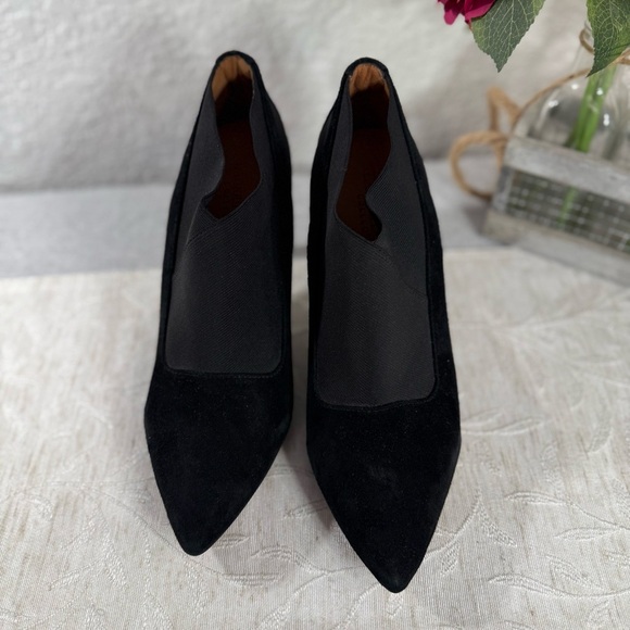 L'Amour Des Pieds Kamea Leather, Suede, Elastic Ankle Pumps Black Size 7 1/2 - Picture 8 of 10